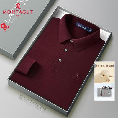 MONTAGUT Pánský polo svetr ze 100% jehněčí vlny