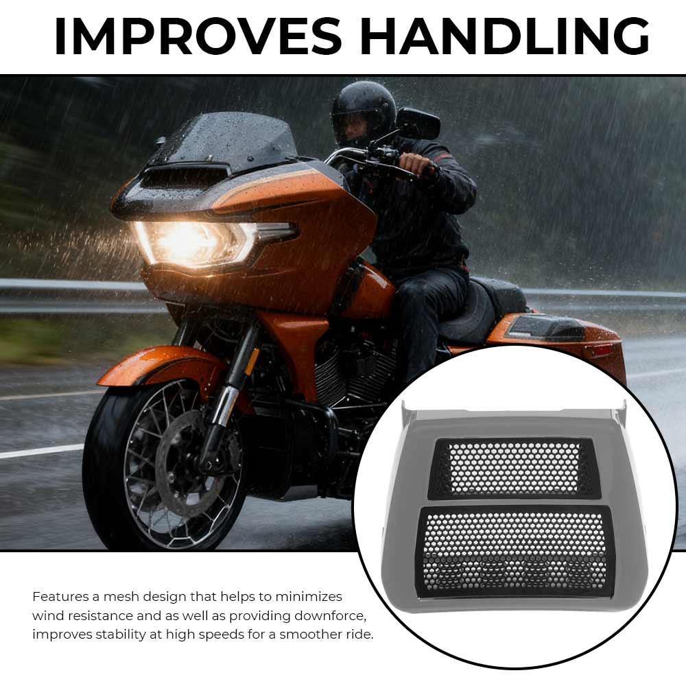 Motorcycle Gloss Black Front Chin Spoilers Lower Fairing Cooler Radiator Cover For Harley CVO Road Glide ST FLTRXSTSE 2024-2025