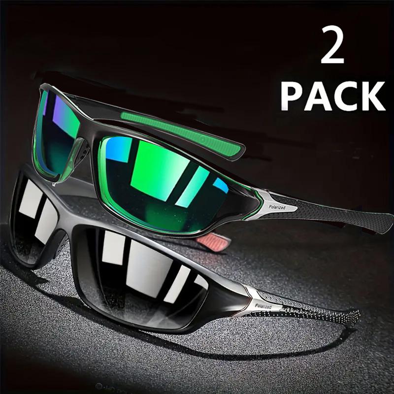 2PCS Colorful Sports Sunglasses - Wraparound Design, UV400 Unisex Comfort Fit for Cycling, Hiking & Outdoor