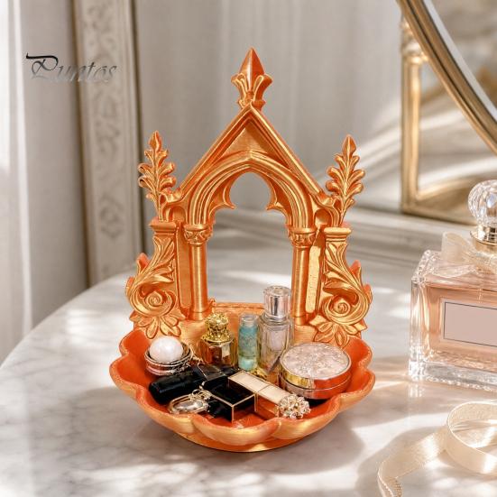 Macaron Color Jewelry Tray Storage Tray, with Gothic Arch Pearlescent Design, Organizer Themed Organizer, for Rings Earrings Necklaces Dressing Table