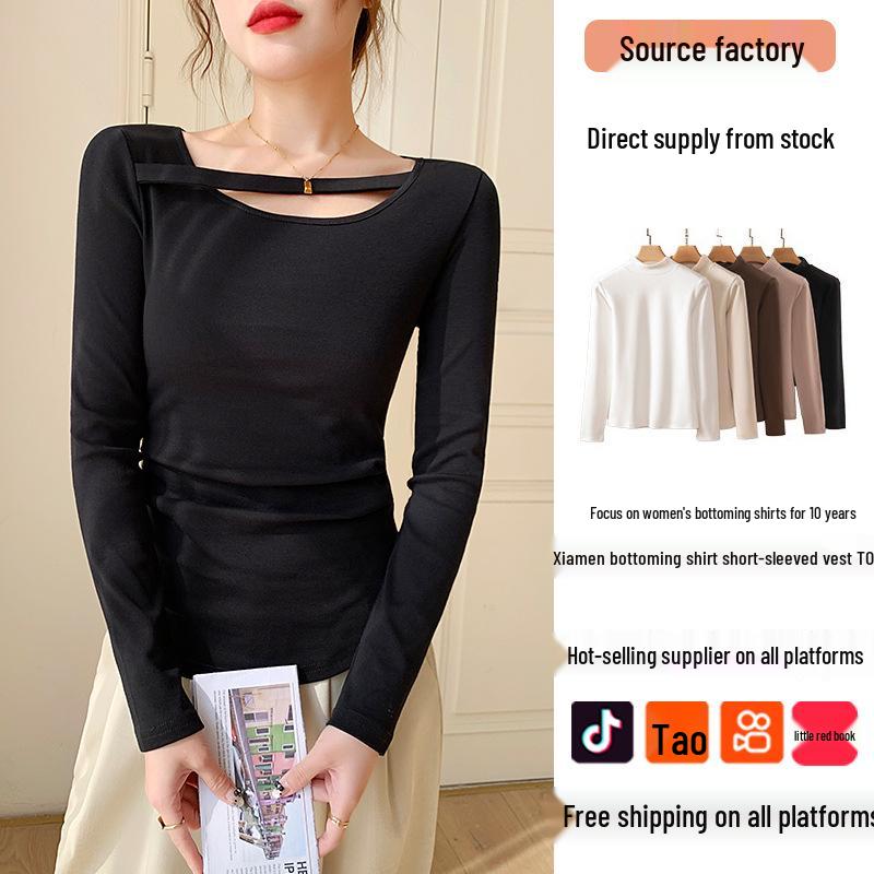 

Women s Slim-Fit Long-Sleeve Pleated Top - Fall/Winter 2024 Collection S [Recommended for below 90 kg] чёрный