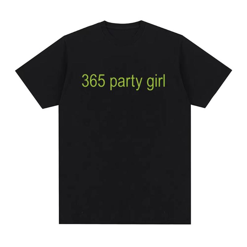 365 Party Girl Charli XCX Brat 360 Album T Shirt Unisexs Women Fashion Harajuku Tshirt Cotton Casual Cozy Oversized Tshirts