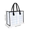 Blue Plaid Casual Tote Bag Large Capacity Daily Carry Handbag for Women Stylish All-match Commute Shoulder Bag