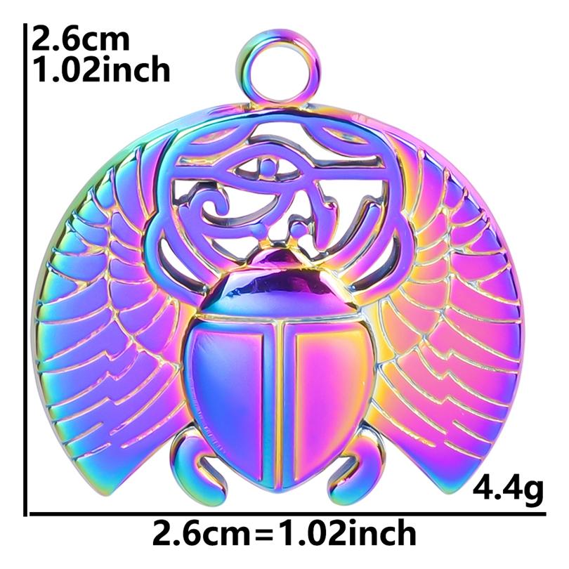 Fashion Rainbow Color Stainless Steel Butterfly Charms For Jewelry Making Supplies Animal Pendant Charm Bee Wolf Insect Findings