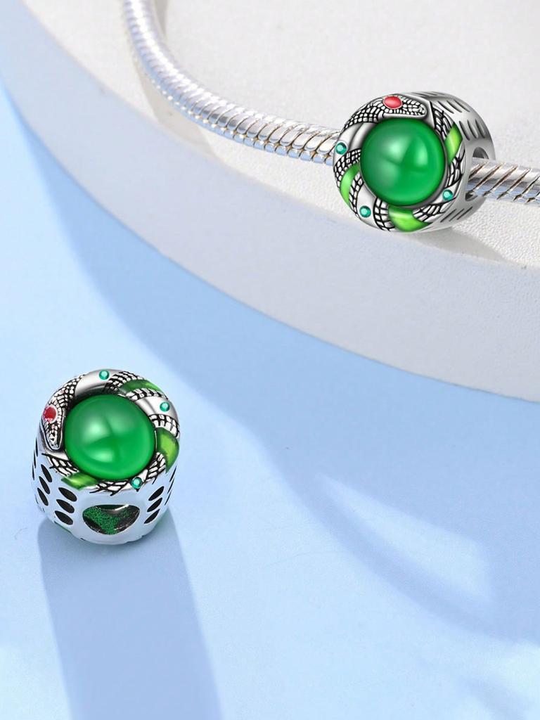 Charms Plata Spirit Snake Shield Rose Beads Charm Copper Plated Fit Copperoriginal Bracelet For Jewelry Making Diy Charm