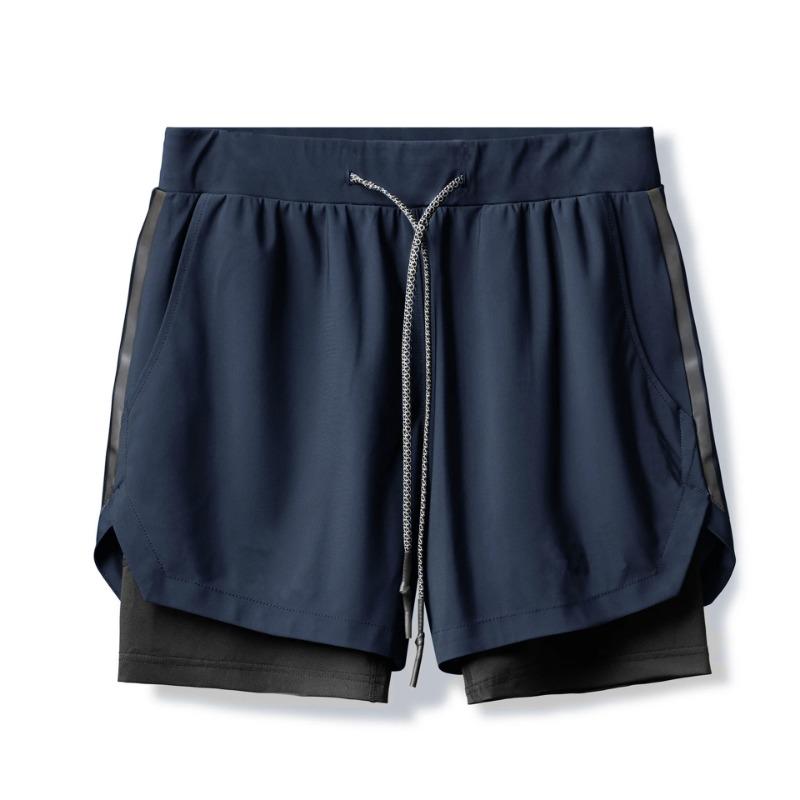 Running Sports Anti Awkward Shorts Summer Sports Fitness Double-layer Quick Drying Pants Men's Five Quarter Pants Shorts Men’s