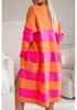 Women's Loose Color Block Knit Cardigan Sweater (2025)