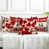 Valentine's Day Love Heart Print Home Decor Pillowcase Bedroom Living Room Sofa Decoration Polyester Cushion Cover with Zipper