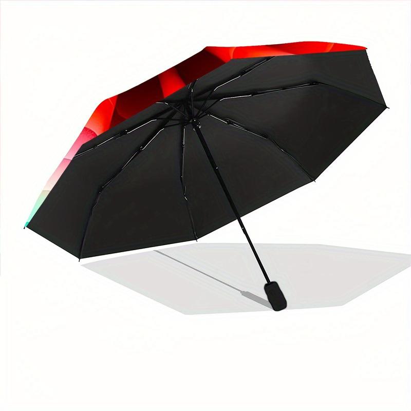1pc Kaleidoscope Pattern Automatic Open/close Folding Umbrella, Compact Portable Travel Umbrella,Cute Umbrella, Durable Construction Yy250804090