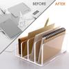 SANRUI Clear Acrylic Multifunctional Desk Organizer with 5 Book Pen and Compartments, Holder, Holder, Non-Slip Design, Space-Saving (Approx.