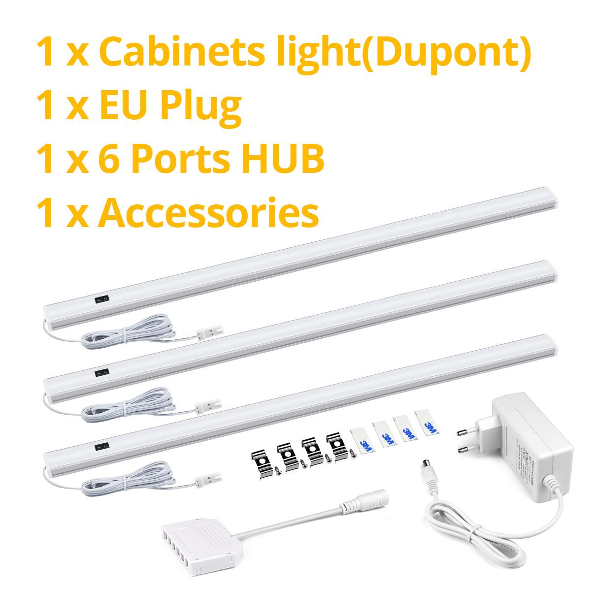 

3-кольоровий ручний перемикач Світлодіод під шафою Кухня Світильники Спальня Гардероб Шафа Нічні світильники 30/40/50 см Світлодіодне барне освітлення Внутрішня домашня лампа з розеткою ЄС 50cm