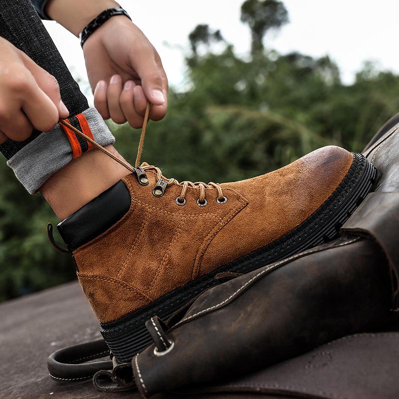 High Quality Super Warm Men Winter Leather Ankle Boots Waterproof Snow Boots Leisure Boots Retro Lace Up Work Shoes Men988