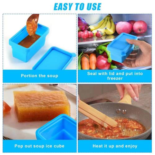 Silicone Soup Freezer Trays, Silicone Freezer Containers | Silicone Freezer Trays | Easy Meal Prep Containers, Soup Freezer Container Molds, Convenien
