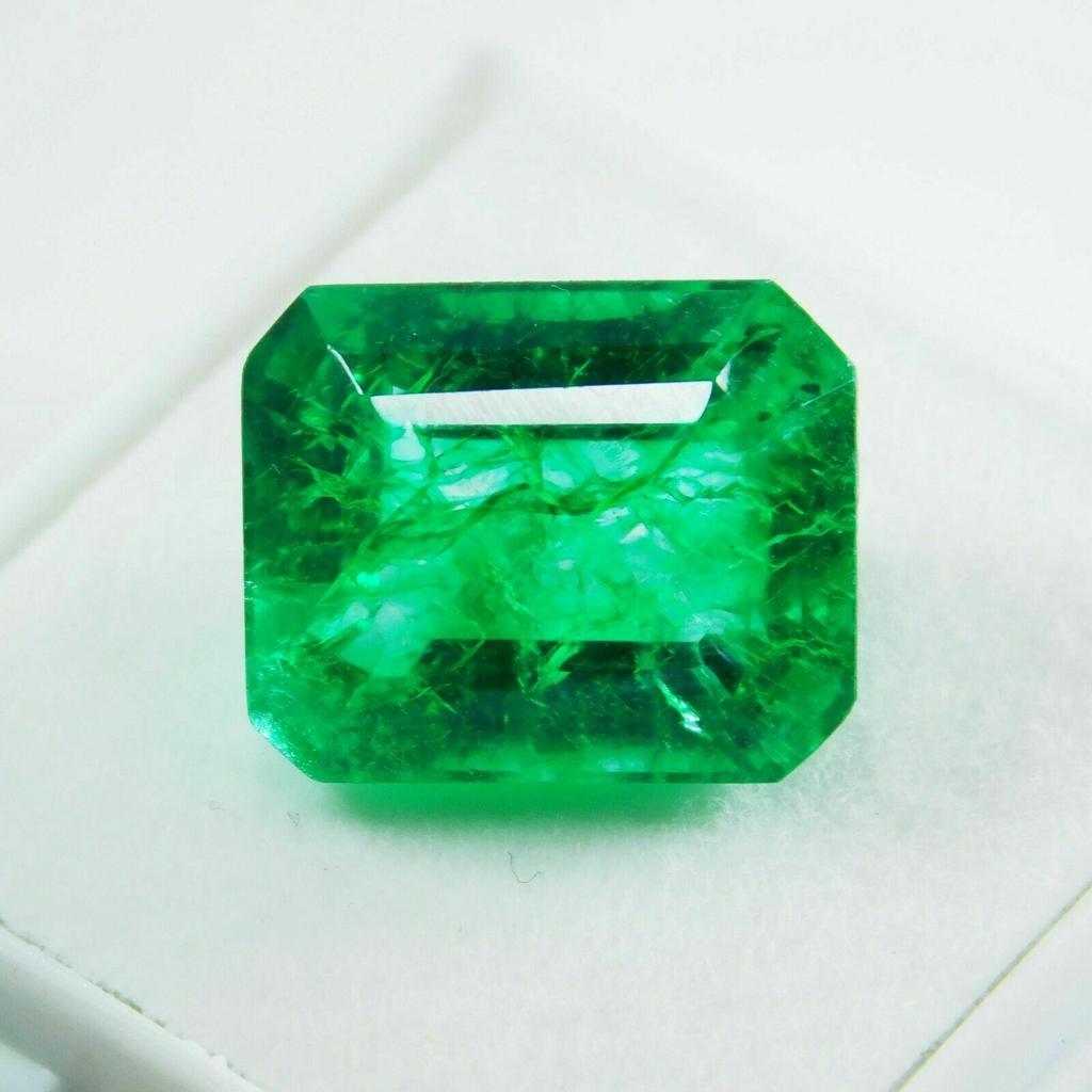 Natural Green Emerald Loose Gemstone 6 ct Colombian Emerald Cut for Jewelry Making and Crafts