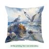 1pcs Watercolor Seagull Coast Cushions Pillowcase Polyester Cushion Cover Throw Pillow Pillowcover Home Car Sofa Decor