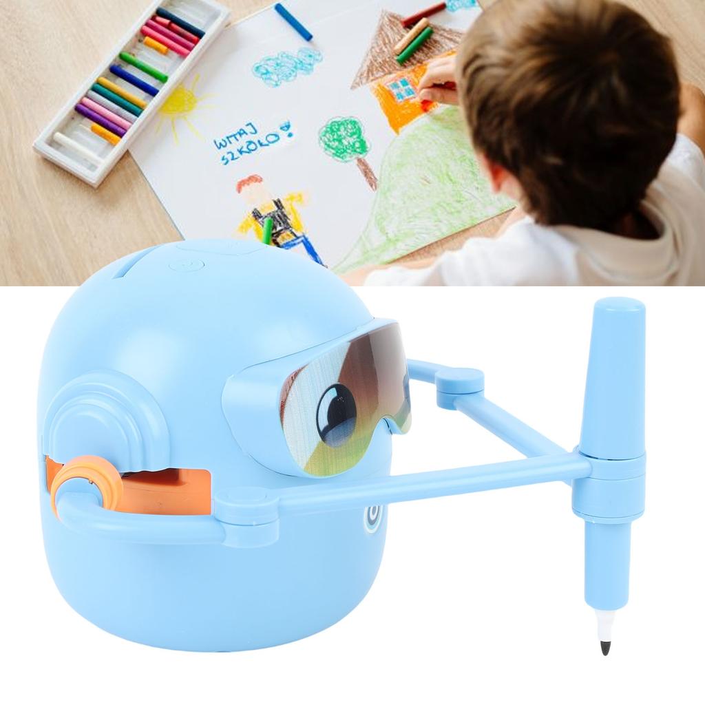 Kids Drawing Robot Interactive Educational Auto Drawing Robot with 100 Cards 12 Color Pens for Boys Girls Preschool Lrning