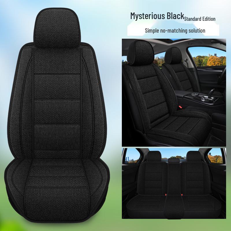 Five-Seater Full Coverage Coarse Linen Car Seat Cushion Cover