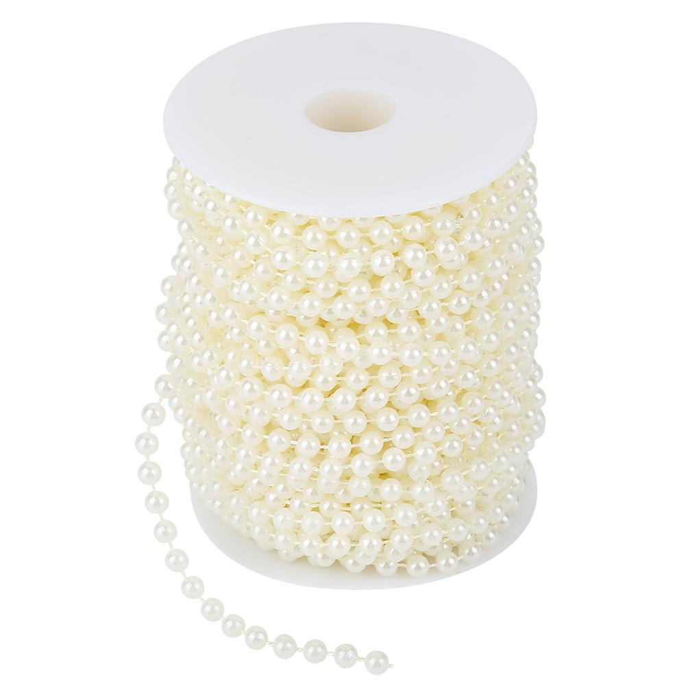25mCelsiusroll Grinding Pearl Wire Beads Garland String   Wedding Decoration 6mm(white)