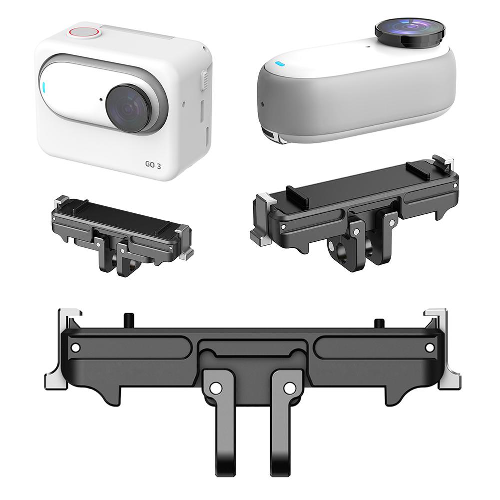 Magnetic Quick Release Adapter with 1/4 Threaded Port Magnetic Quick Release Bracket for Insta360 Go 3/3S Action Camera