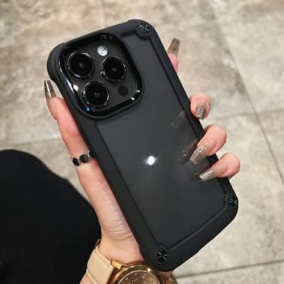 Luxuriöse Robuste Stoßfeste Hülle für iPhone 16 15 14 13 12 11 Pro Max 16Plus Silikon Bumper Transparente Harte Rückseite