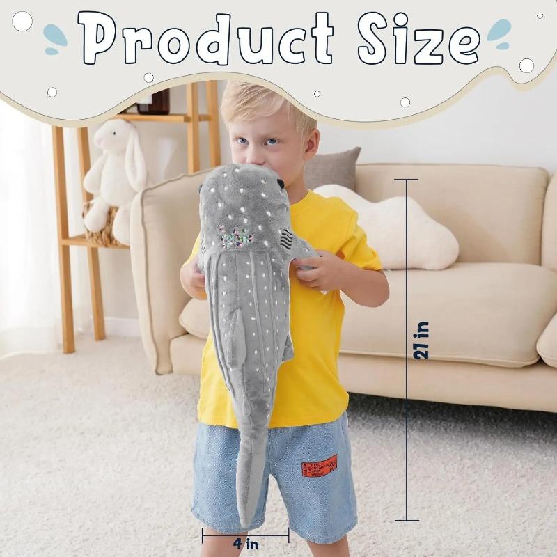 55cm Big Size Whale Shark Stuffed Animal Toy Whale Plush Kids Pillow Grey Shark Plush Toy Pillow Whale Shark Stuffed Animal