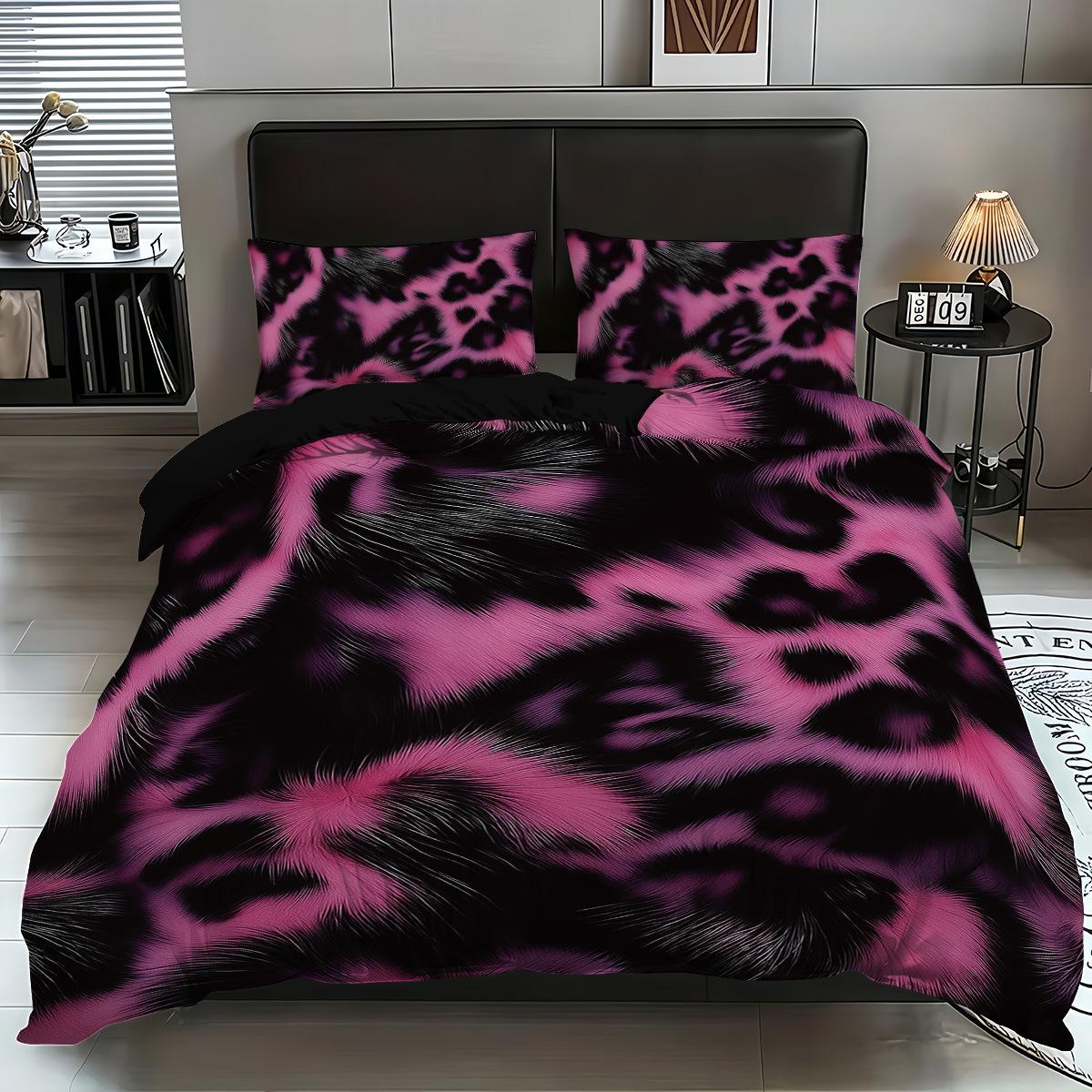 

Пододеяльник из трех частей с цветочным принтом леопарда, цифровая печать, приятный для кожи, абразивный, наволочка, пододеяльник, домашний текстиль 229x229