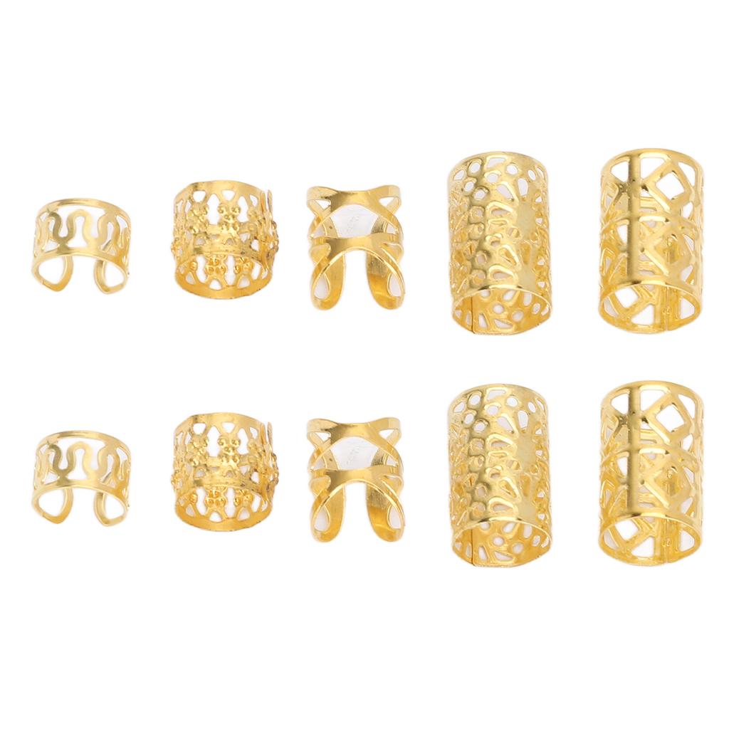 200Pcs Hair Dreadlocks Beads Flexible Alloy Exquisite Fashionable Hair Decorations Rings for Wedding Party