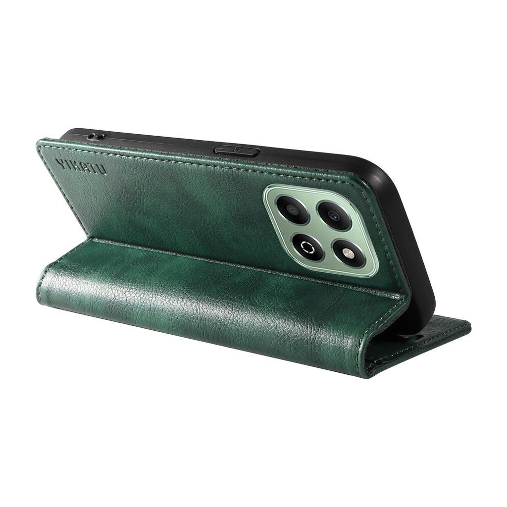 YIKATU YK-006 For Honor X6b 4G Case Wallet Litchi Grain Leather Phone Cover Magnetic Auto-Absorbed