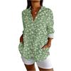 Damen Hemd mit Knöpfen Langarmhemden für Damen Druckgrafik Bluse Top