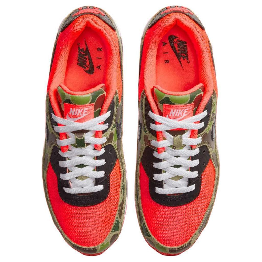 Nike Air Max 90 Reverse Duck Camo Soft Comfortable Low Top Running Shoes Unisex sneaker Black Red CW6024-600(2024)