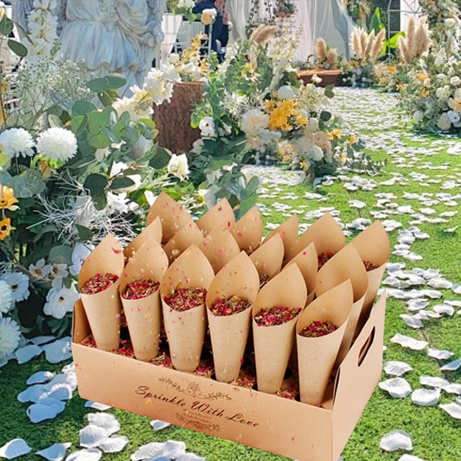 

Лоток для конфетти, бумажные конусы и подставка, держатель свадебного конуса для 20 Holes Brown