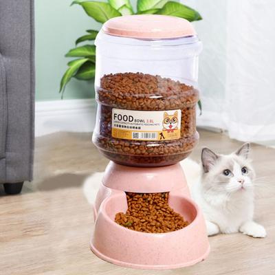 Alimentador automático para mascotas de 3,8 l, fuente de agua de plástico para gatos, gran capacidad, tazón para comida, dispensador de agua para perros y gatos.