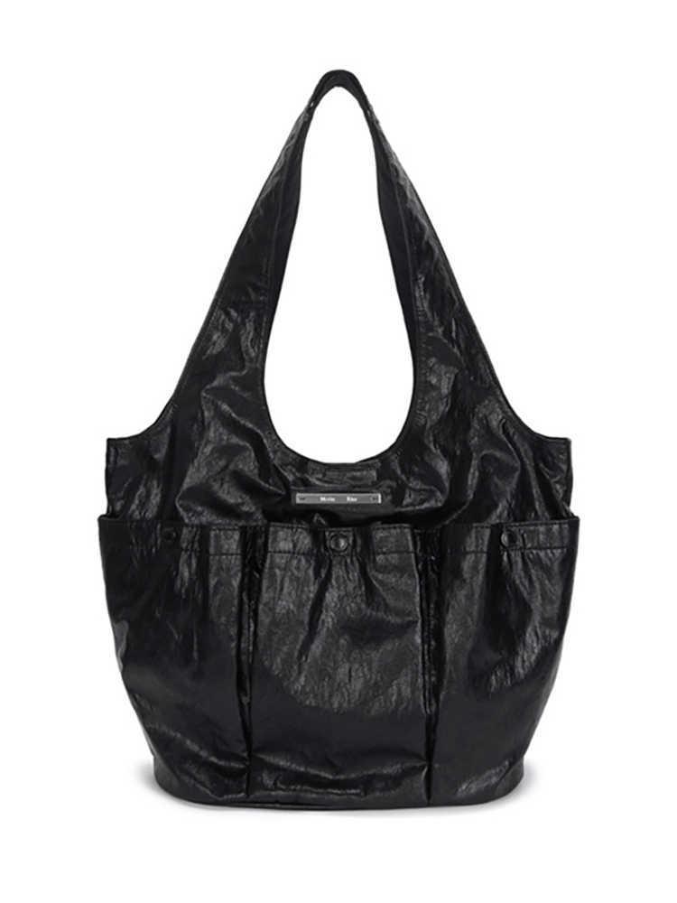 

Корейская плиссированная сумка-тоут с двумя карманами через плечо - сумка для поездок на работу Matin Kim Style 41*32*31