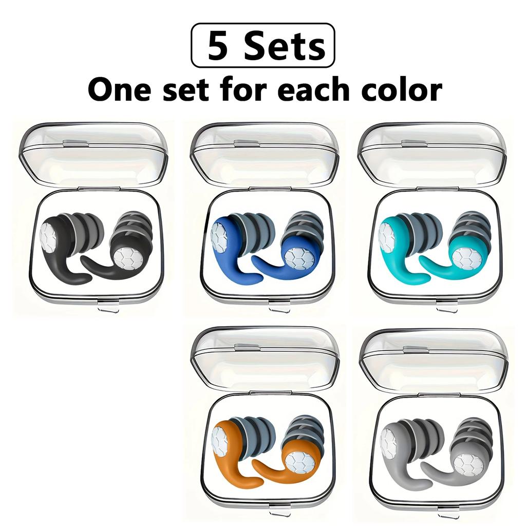 HUAK 1 Pair Soft Silicone Earplugs - Noise Canceling, Comfortable Fit, for Sleep, Swimming, Creating a Silent Environment