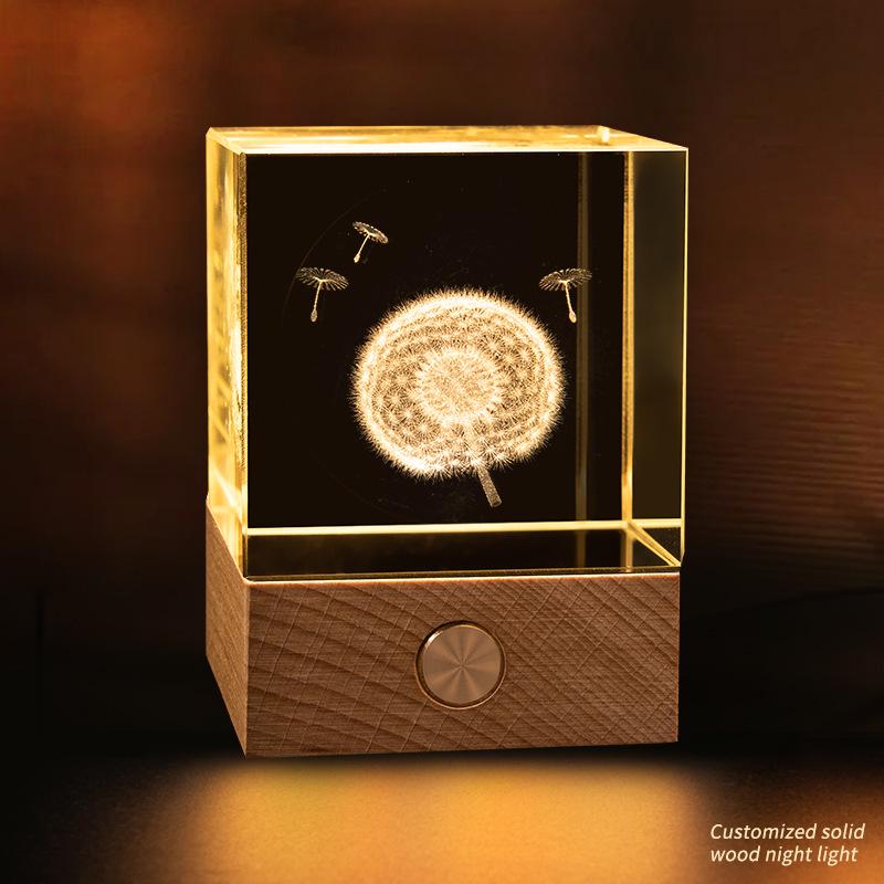Starry Sky Cube Crystal Night Light: Creative Bedside Atmosphere Lamp
