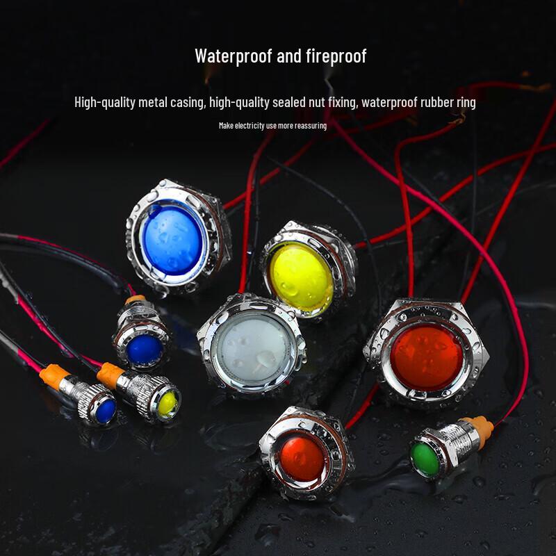 HUNJUN 22mm LED Waterproof Metal Indicator Light