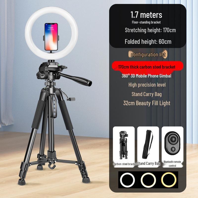2024 Dual-Phone Professional Live Streaming Tripod for Outdoor Use