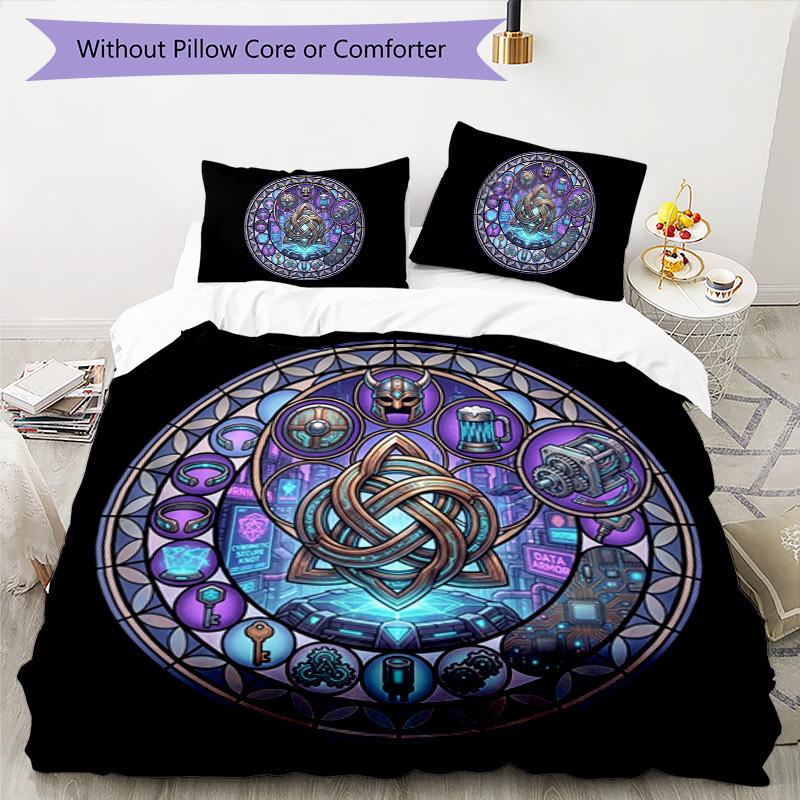 Cyberpunk Glass Pattern Bedding,Quilt Set Quilt Cover Pillowcase Home Birthday Gift (1 * duvet cover + 2 * pillowcase, without core)