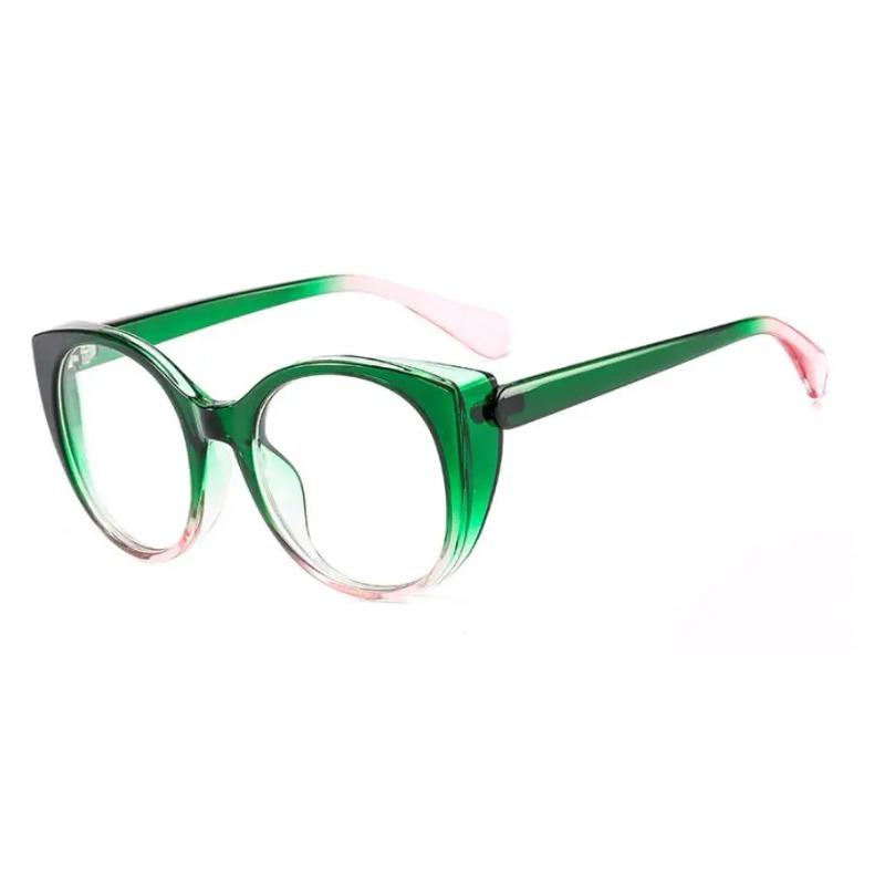 Nearsighted Glasses Women Myopia -0 to -6.0 Round Cat Eye Anti Blue Light Oversized Prescription Glasses