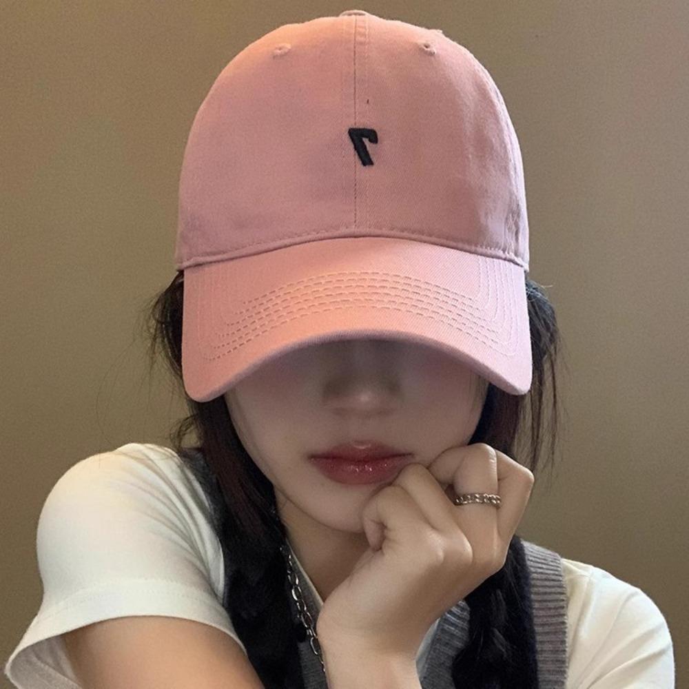 Cotton Baseball Cap Sunscreen Cotton Peaked Hat Simple Embroidered 7 Cap  Outdoor