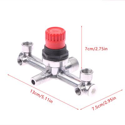 1 Adet Regülatör Vana Çift Çıkışlı Boru Hava Kompresörü Anahtarı Piston Hava Kompresörü İçin Basınç Regülatör Vana Bağlantı Parçası