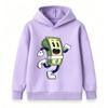 Kids Boys Girls Pullover Hoodie, Retro Cartoon Running Dollar Bill Character Print Casual Long Sleeve Hooded Sweatshirt for Daily Wear and Outdoor