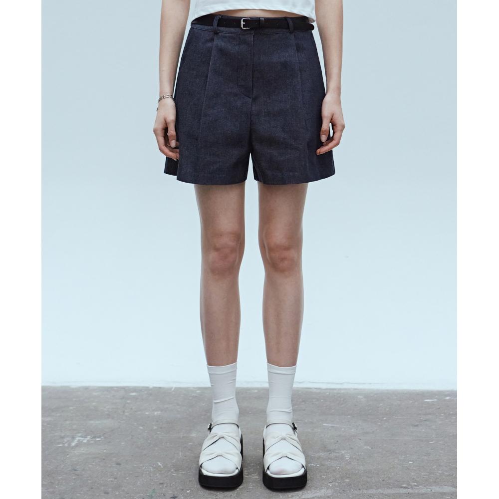 

NICKNICOLE MINIMAL HALF DENIM PANTSINDIGO