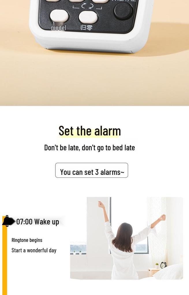 Multi-Functional Large Screen Timer: Kitchen Countdown, Bedroom Reminder, Alarm Clock.