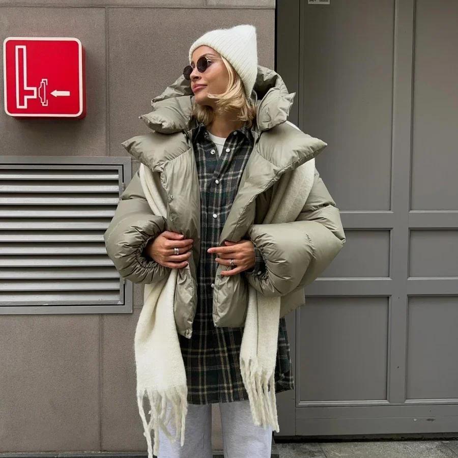 Winter Warm Cotton Puffer Jackets Women's Loose Parkas Coat Vintage Bread Jacket Outwear Office Ladies Quilted Jacket