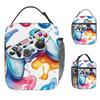 Game Controller Funny Lunch Bag Picnic Lunch Box For Women Casual Print Thermal Tote Handbags Oxford Portable Zipper Cooler Bag