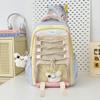 Schoolbag Wear-resistant Practical Student Schoolbag Large Capacity Bar Pain Bag Two-dimensional Transparent Pain Bag Dopamine Color Scheme Backpack