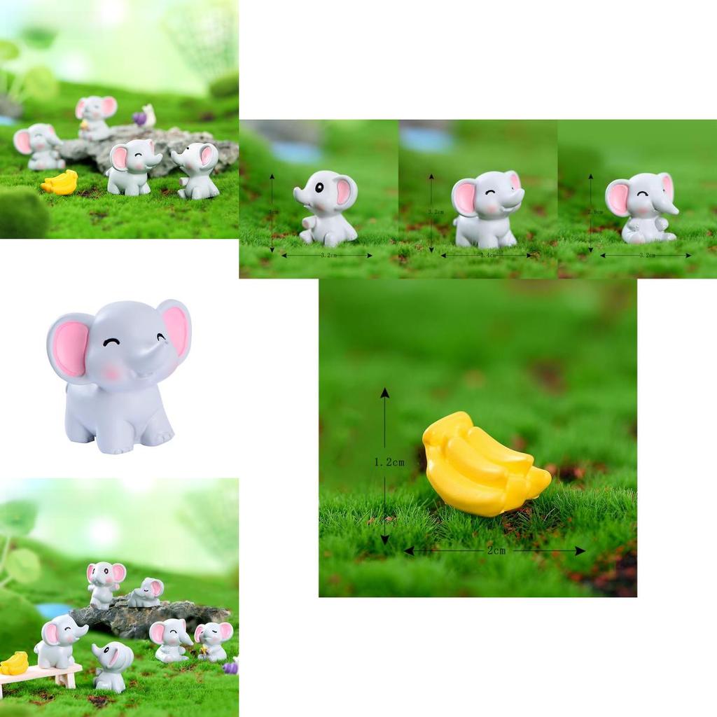 Charming Resin Miniature Elephant Desk Decor Perfect For Diy Garden Landscaping
