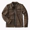 Chinese Size Men Leather Jacket Style Brown Genuine Cowhide Coat Soft Slim Fit Spring Vintage