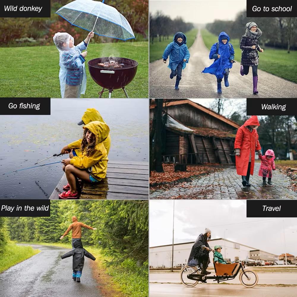 Lightweight Waterproof Raincoat Kids Portable Fashion Raincoats For Boys Girls Outdoor Rain Jackets Clothing Reusable Poncho